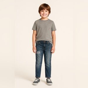 Cherokee Blue Distressed Straight-Leg Jeans